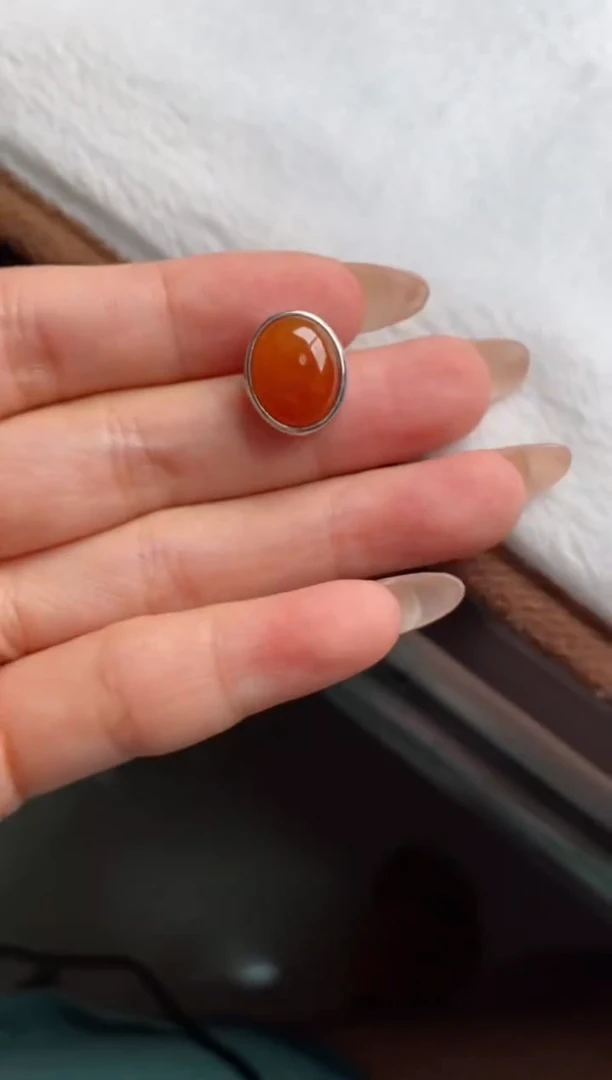 翡翠戒指银S925镶嵌天然A货翡翠