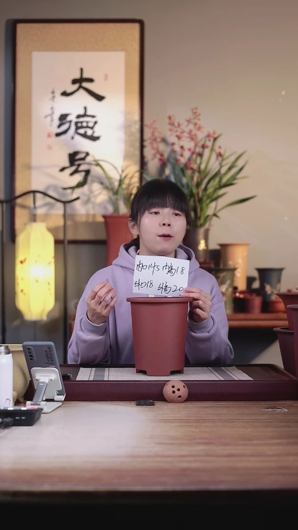 【闪购商品】紫砂花盆新款带沿素圆筒一只无托