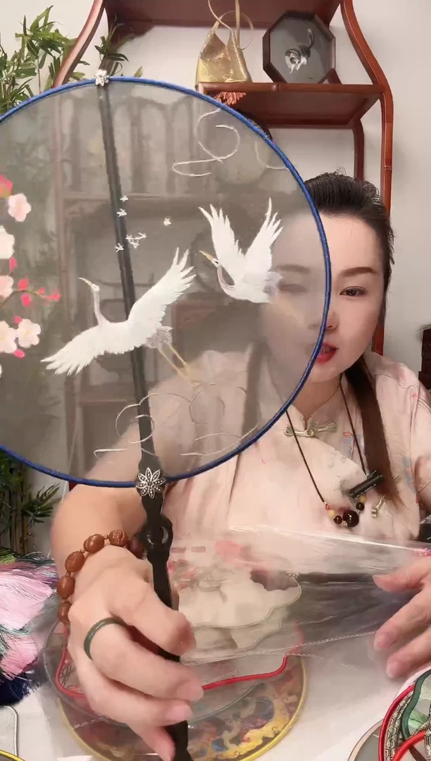 刺绣团扇-双面绣花