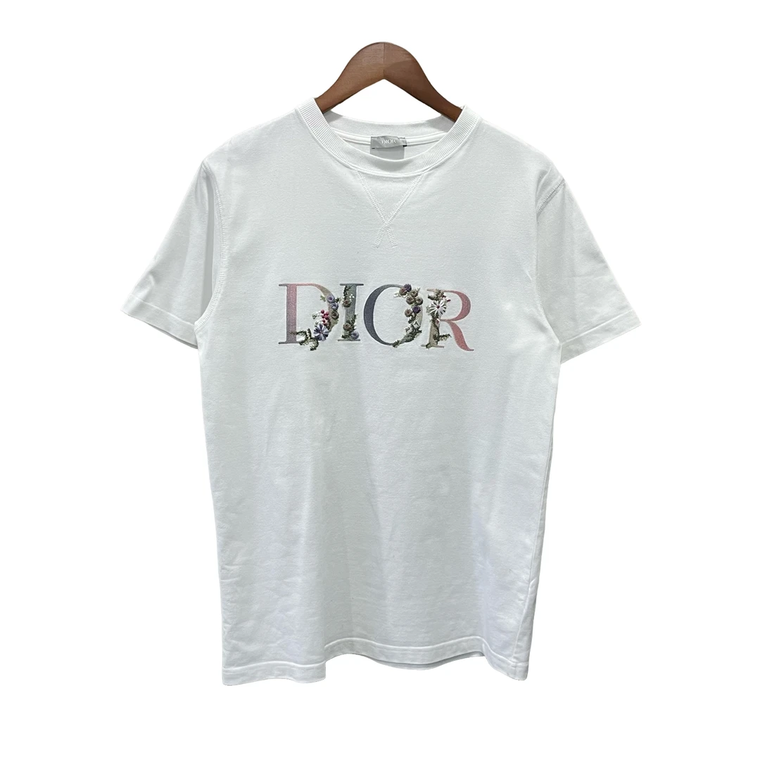 99新 DIOR/迪奥 白色花纹短袖S码 X0192