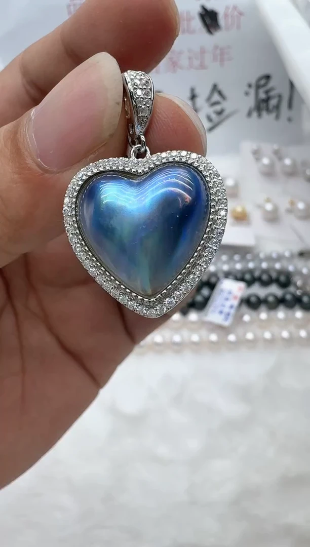 【闪购商品】拼合珍珠（马贝珠）颈饰银S925镶嵌清货