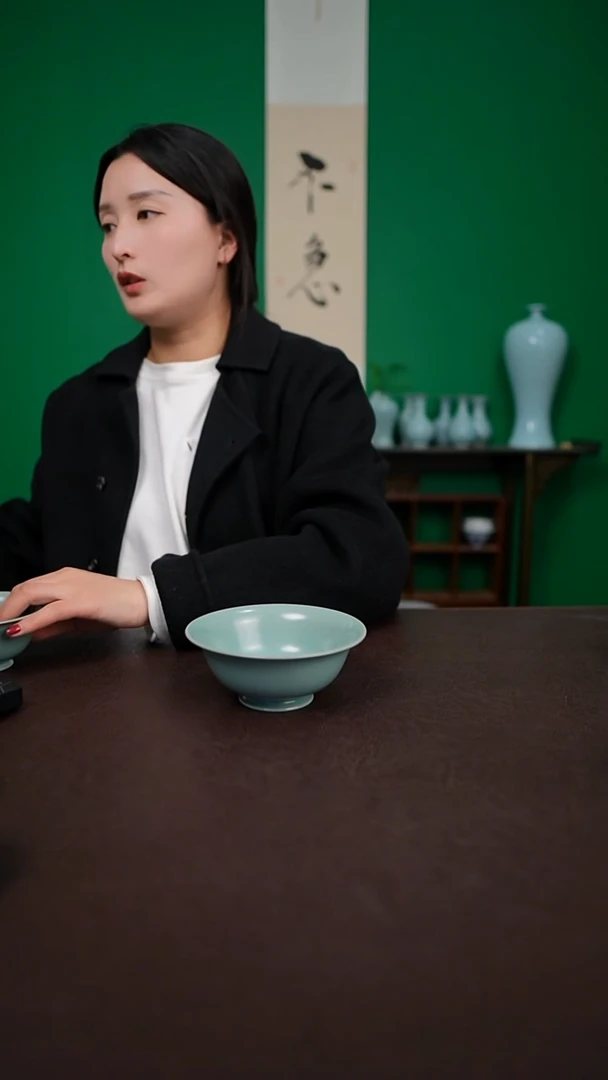 微瑕仿古支钉碗简装大口径