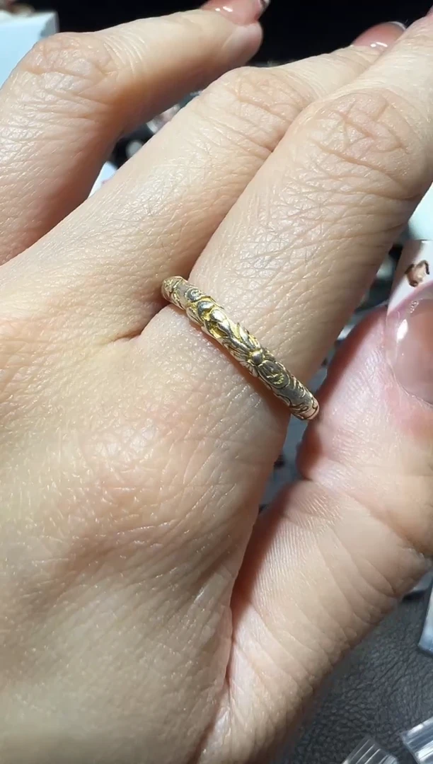 无足银描金戒指发一