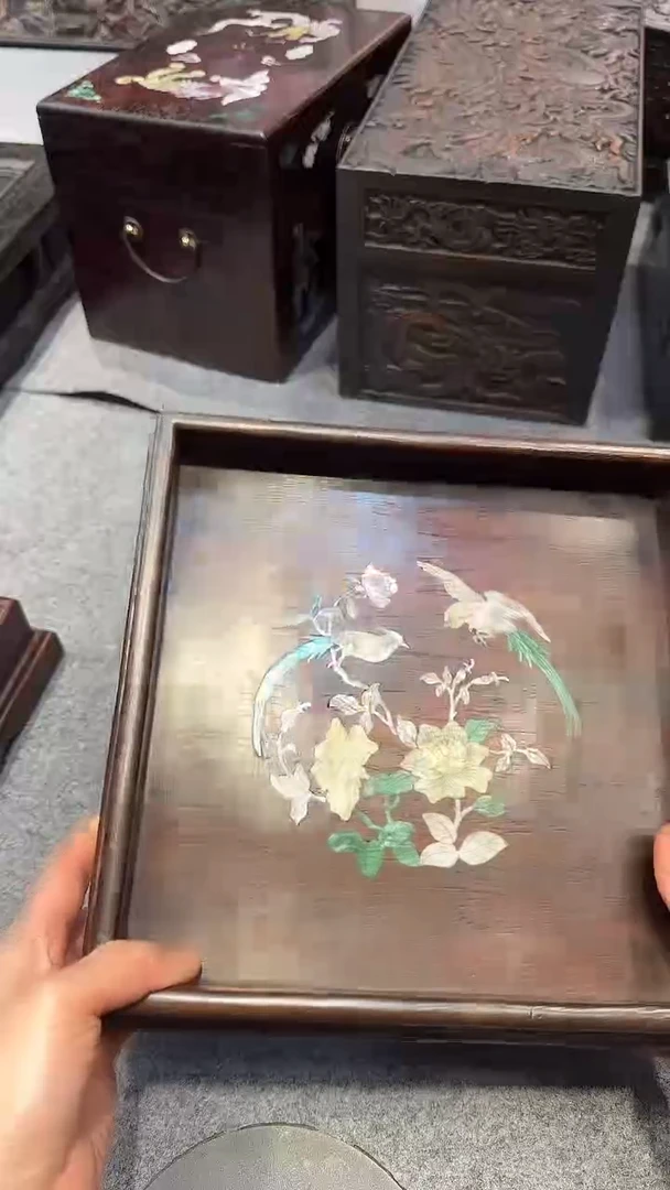 木紫檀拆件雕刻板以直播间实物为准微瑕老物件