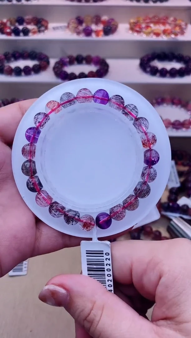 未镶嵌手串水晶黑加仑超七单圈8m+