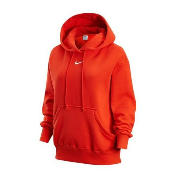 【余北北】Nike 纯色 印花抽绳连帽套头卫衣 女款 红色DQ5861-633