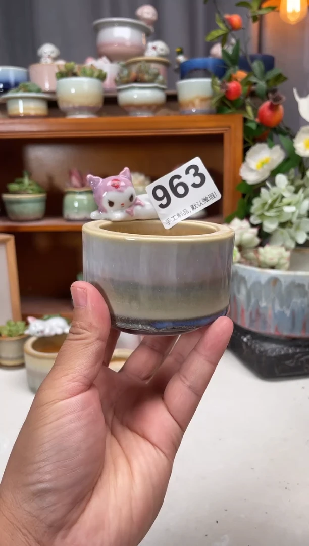 瓷片满****意963知木小芳花盆