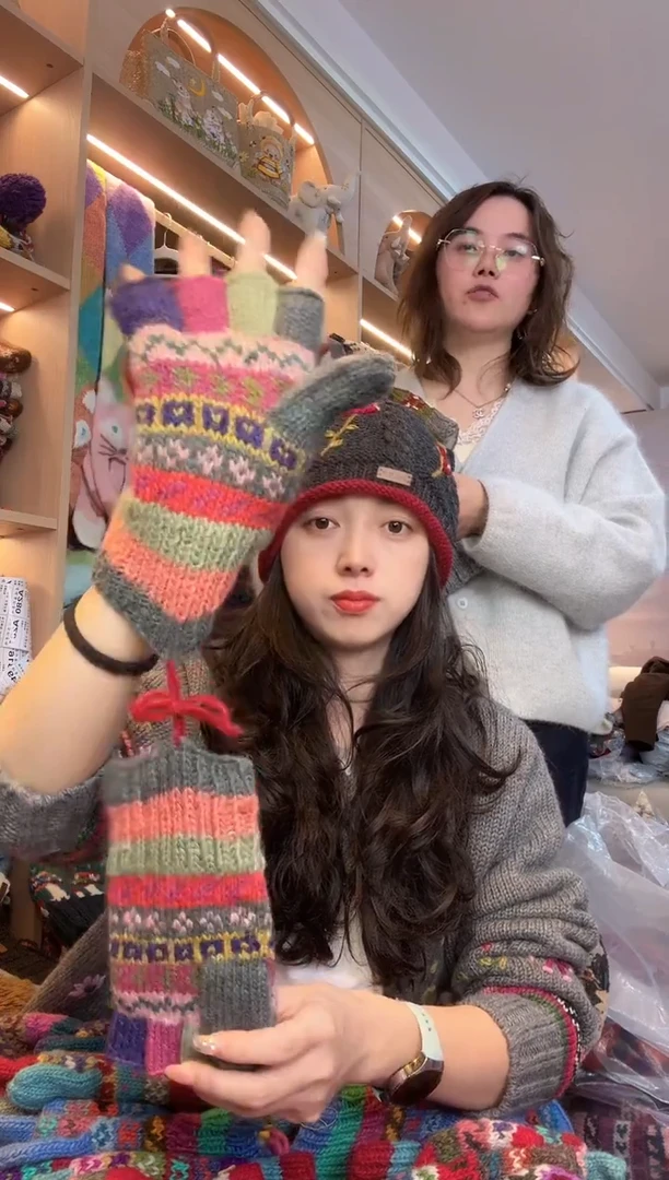 羊毛乐*百羊毛五指手套699