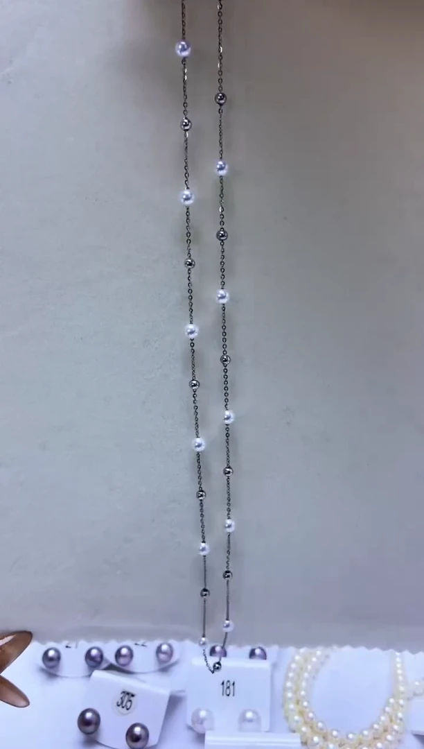 银S925镶嵌耳饰淡水珍珠满天星