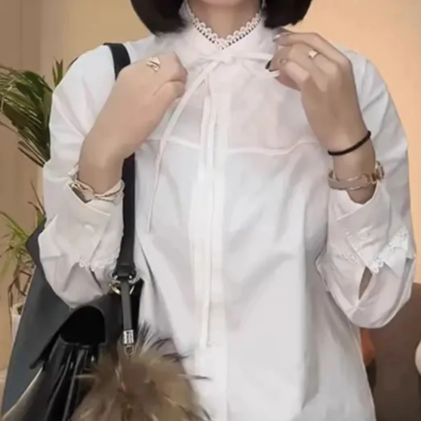 【1015】2025春季新款气质俏皮百搭洋气显瘦女神时尚荷叶边衬衫