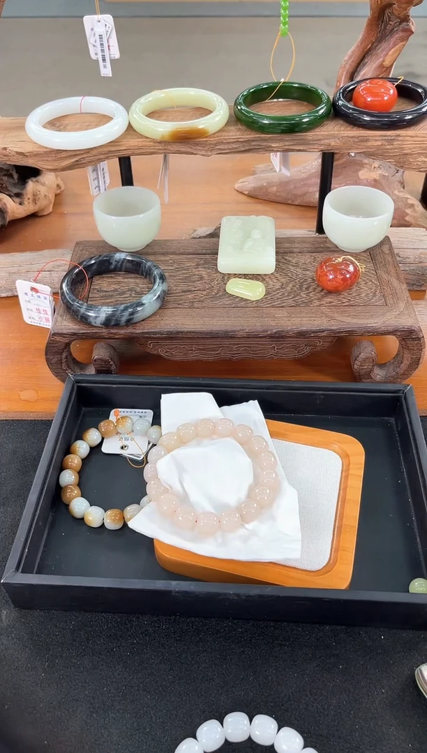 未镶嵌手串和田玉卡12 青海藕粉老型2