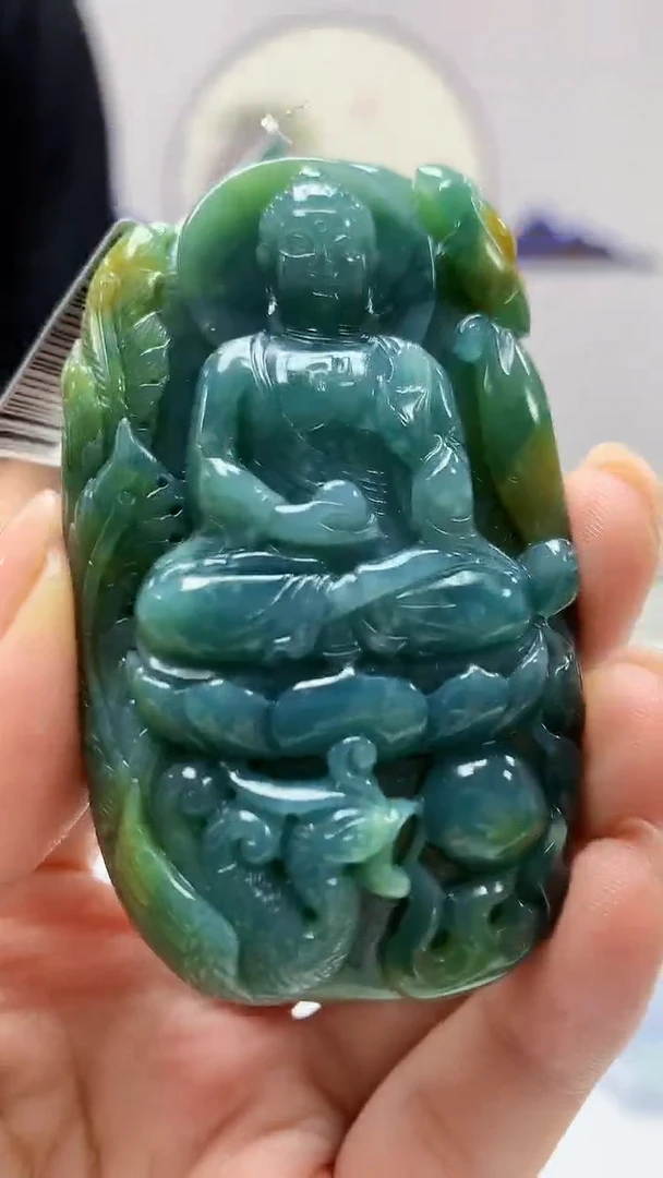 【闪购商品】定制翡翠未镶嵌5145ms-毛货123佛赠珠链