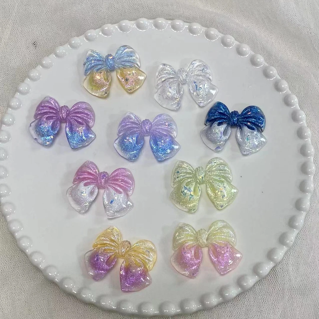 【萤火虫夜光在逃公主蝴蝶结】手工DIY手机壳发夹镜子树脂饰品配件