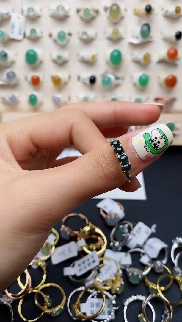 【闪购商品】翡翠戒指银S925镶嵌缅甸翡翠