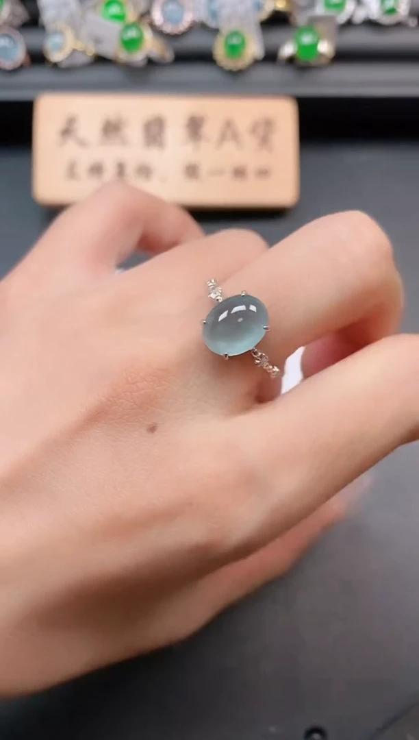 银S925镶嵌戒指翡翠111