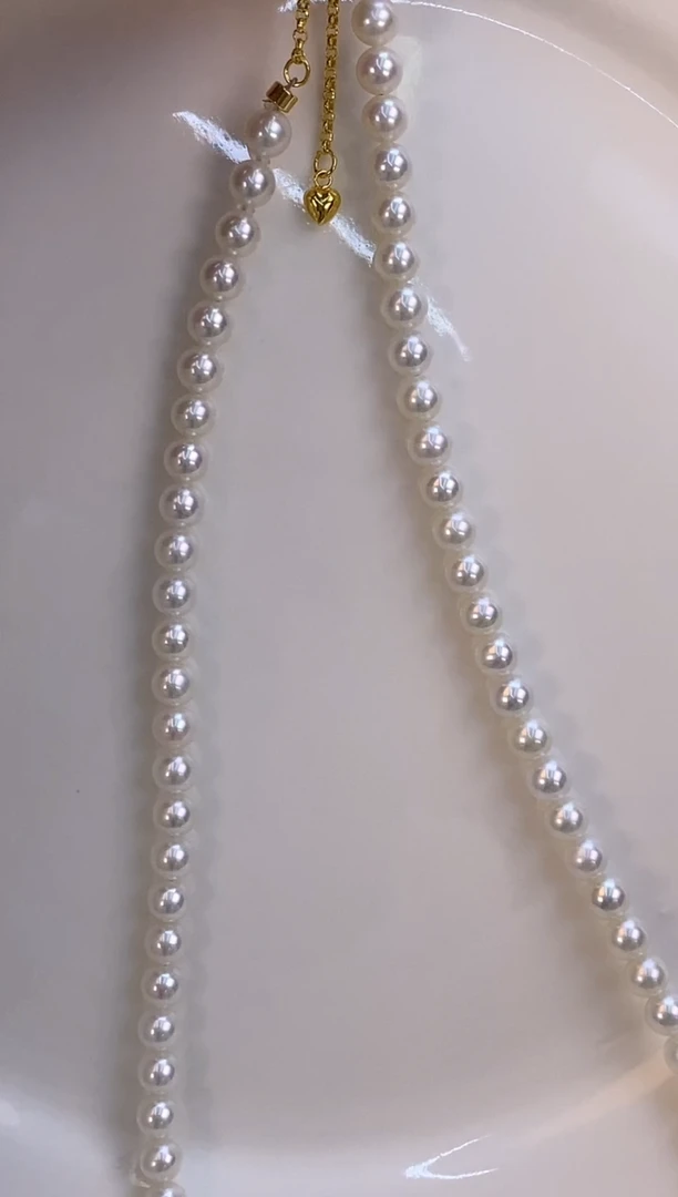 项链银S925镶嵌淡水珍珠5-6
