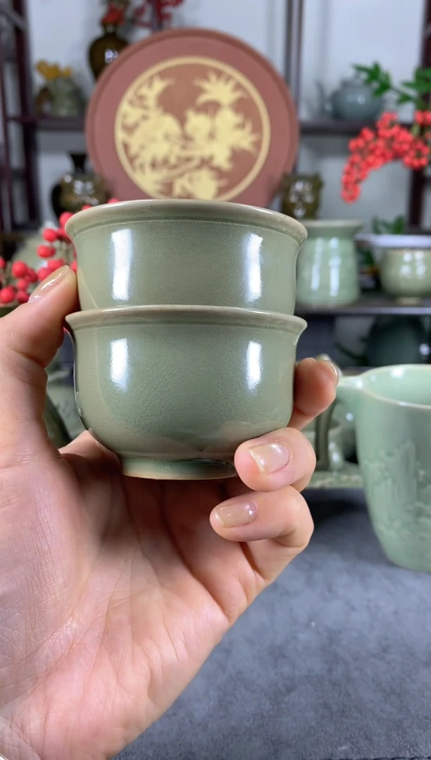 微瑕处理 灰胎】素面主人杯【2只】