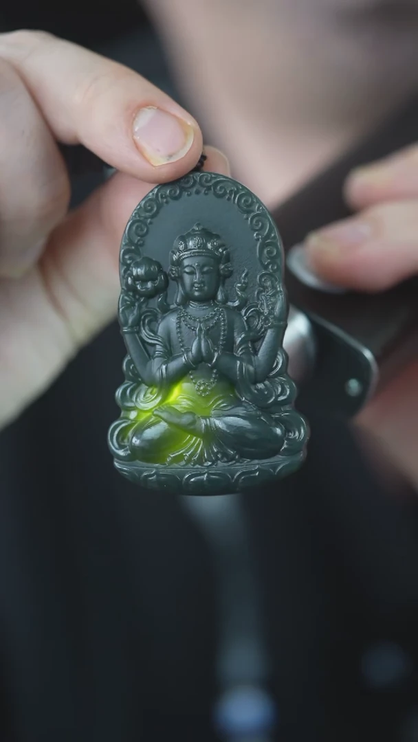 颈饰未镶嵌和田玉观音