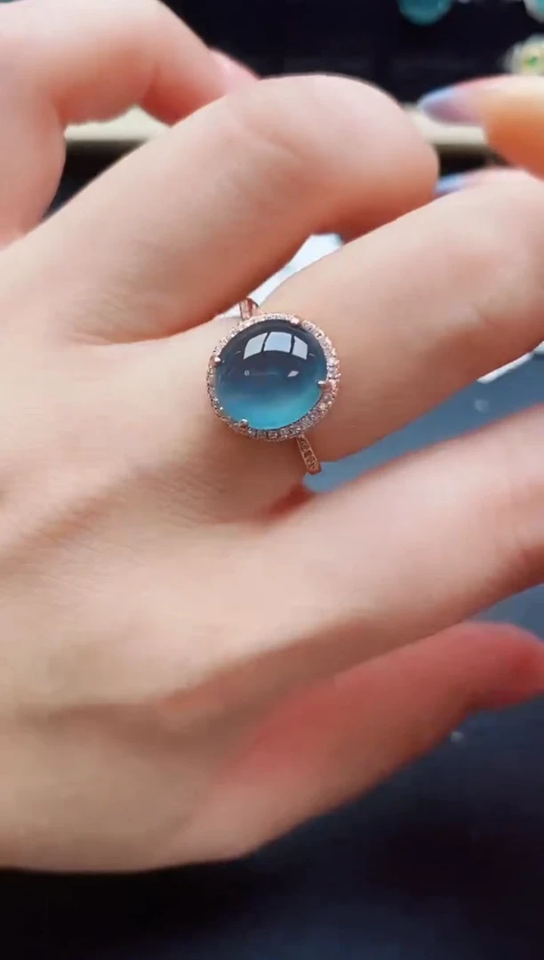 翡翠戒指银S925镶嵌3213121