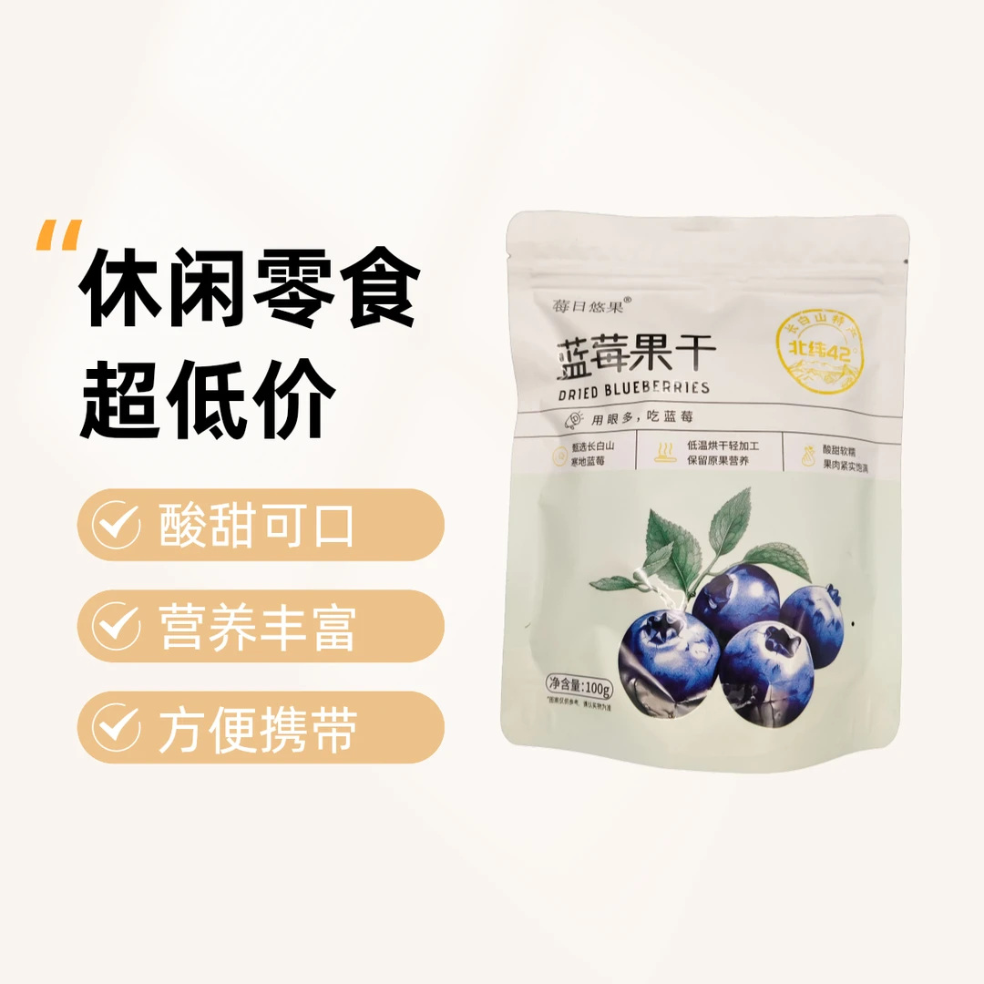 meiriyouguo/莓日悠果蓝莓干小包装即食100g