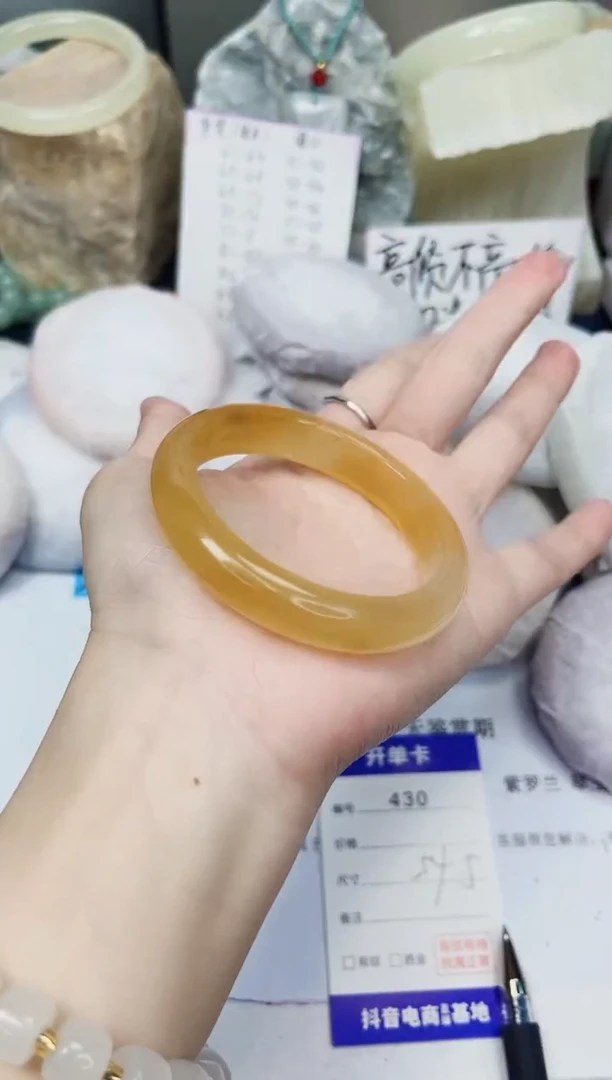 【闪购商品】石英质玉手镯未镶嵌430-财气镯-圈口54