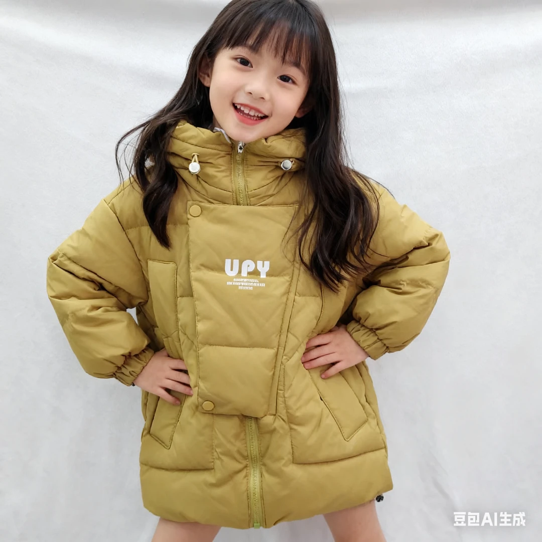 2025新款儿童秋冬款加厚羽绒服男女童中大童连帽长袖上衣羽绒服