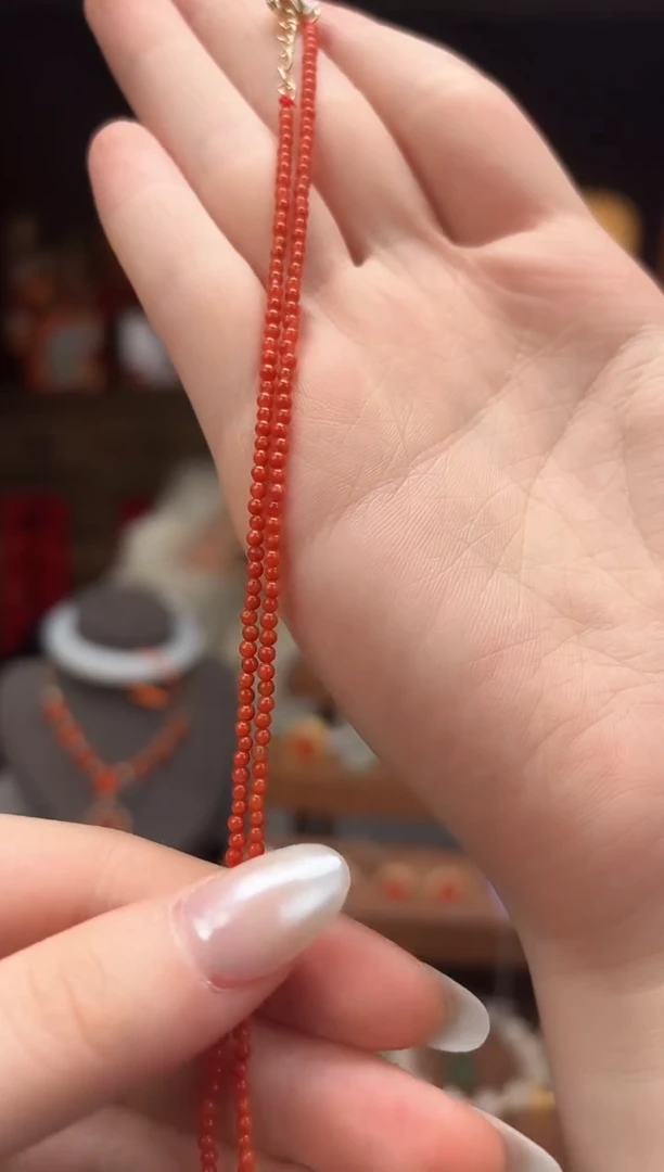 【闪购商品】南红玛瑙1258-f265南红圆珠项链未镶嵌-