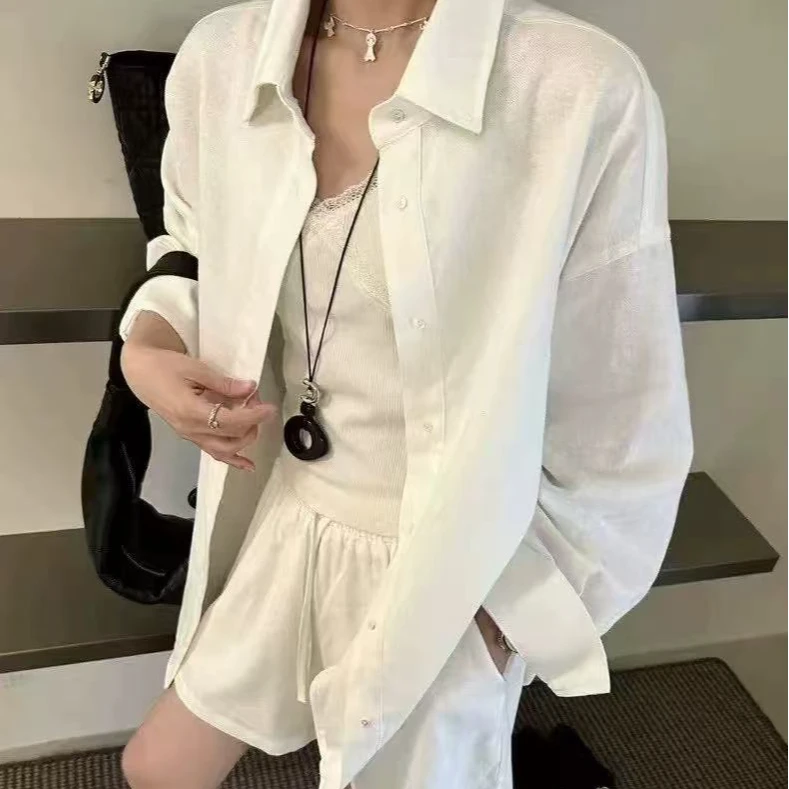 【YELAOBAN】拉夫刺绣长袖防晒休闲短裤套装2056