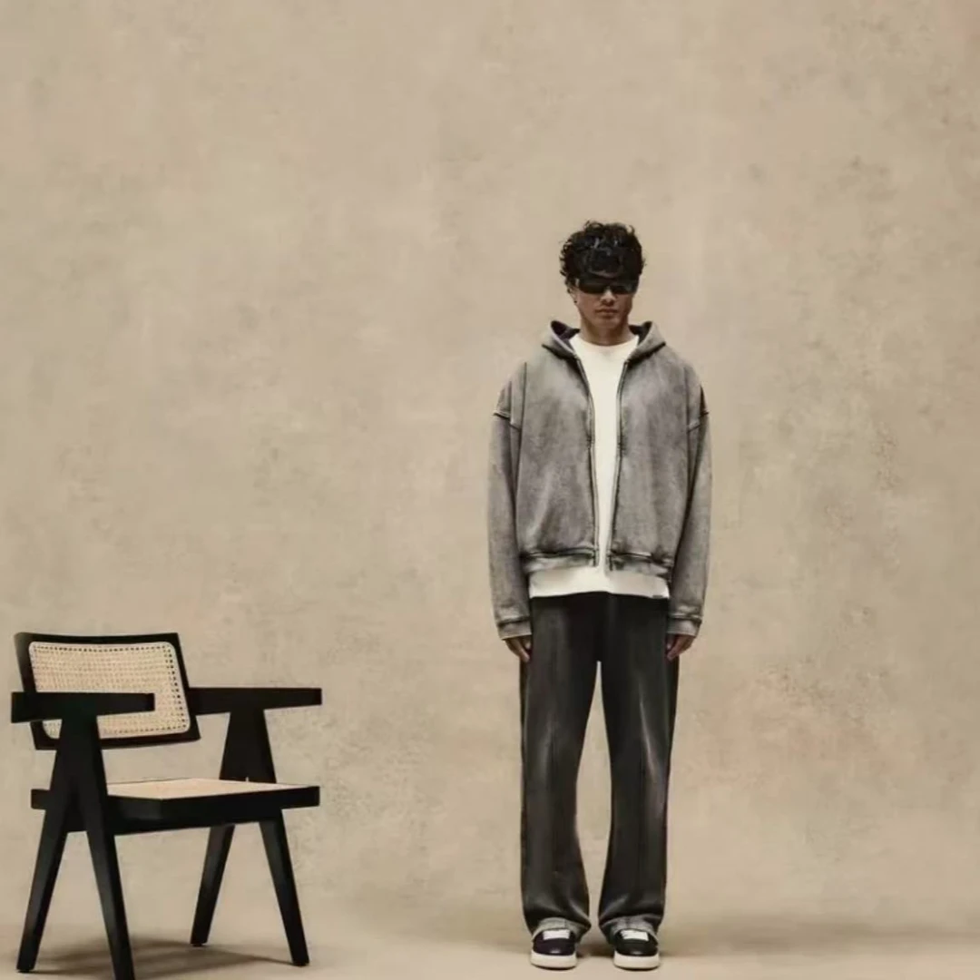 REP刺绣卫衣裤 重磅500克 水洗做旧 男女款