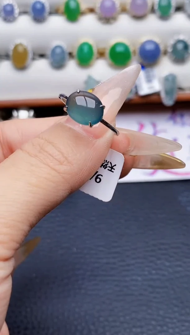 银S925镶嵌戒指翡翠0605