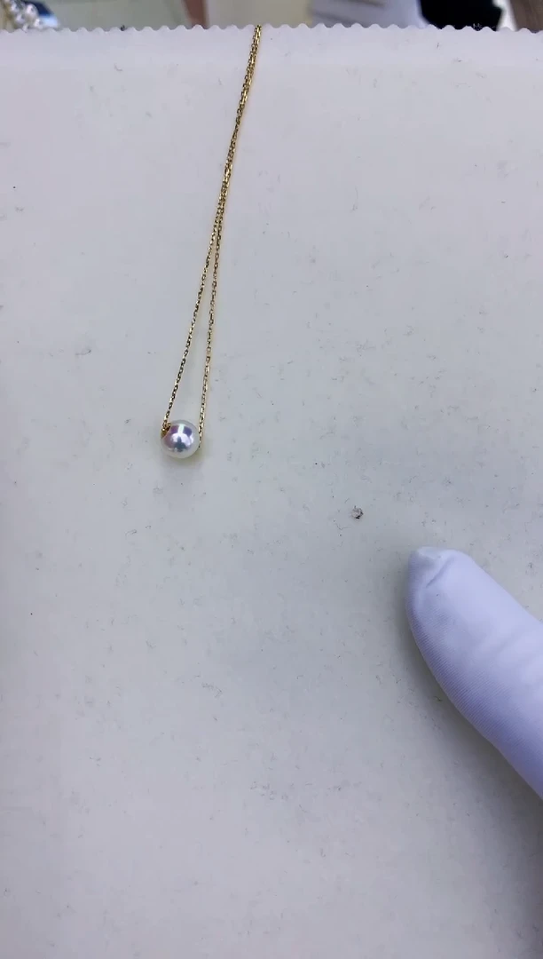 18K金镶嵌饰品海水珍珠7-8路路通不含金链