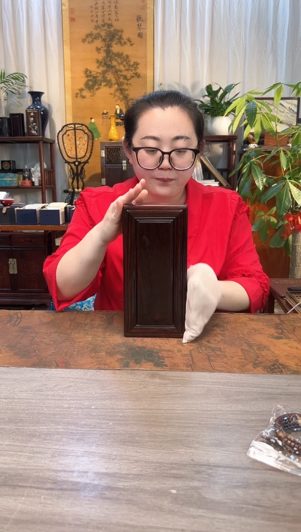 红酸枝木类成套家具大红酸枝 机关抽拉盒26*12.5*8