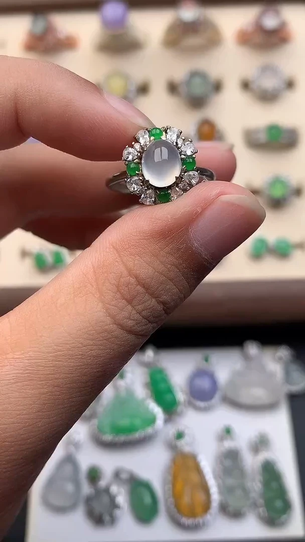 银S925镶嵌定制翡翠8669696