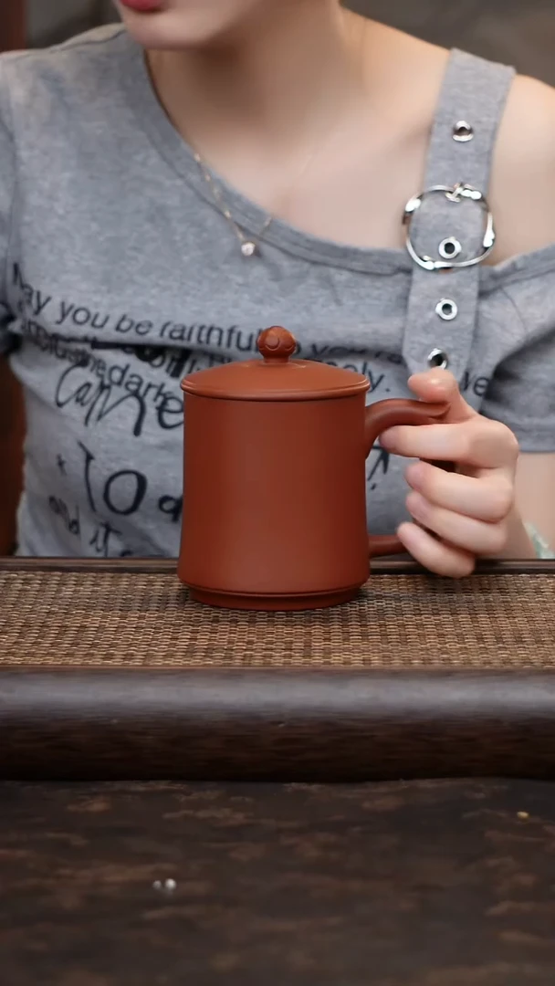 茶杯紫砂小红泥莲子
