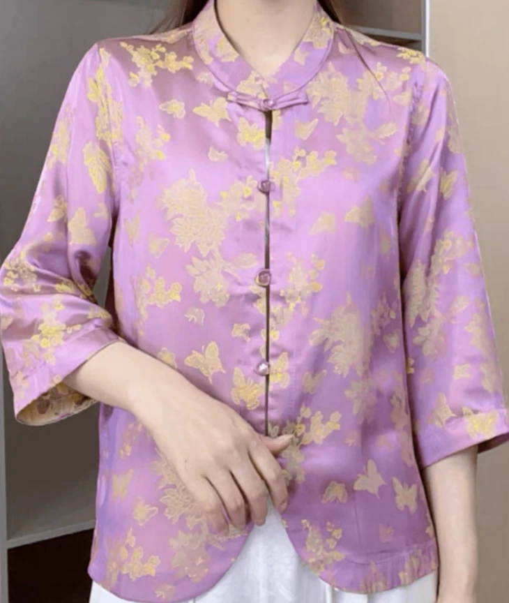 双面双穿新中式提金标盘扣高档外套