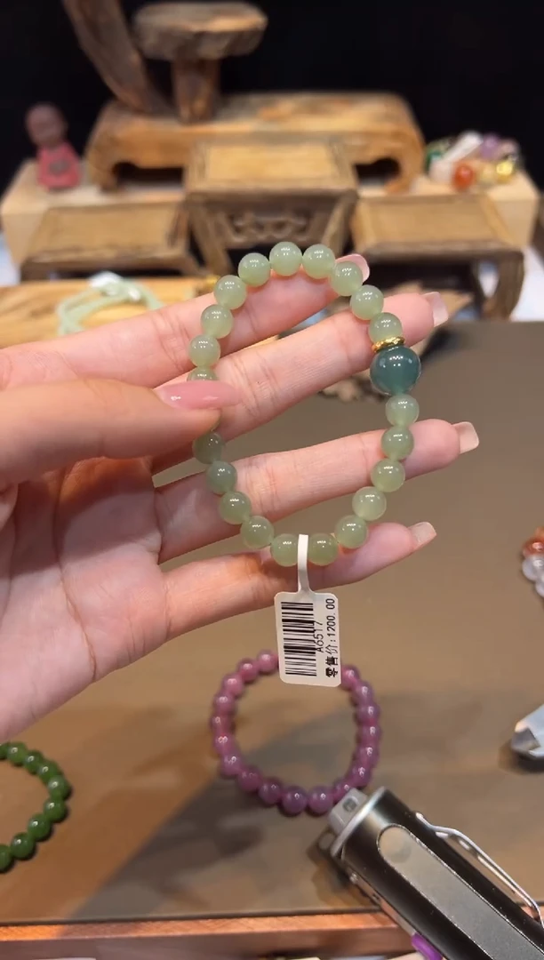 18K金镶嵌手链和田玉手饰@@A6517