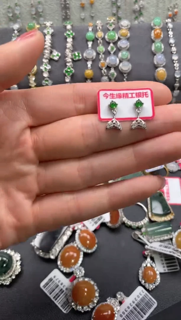 【闪购商品】翡翠戒指银S925镶嵌111111111     5