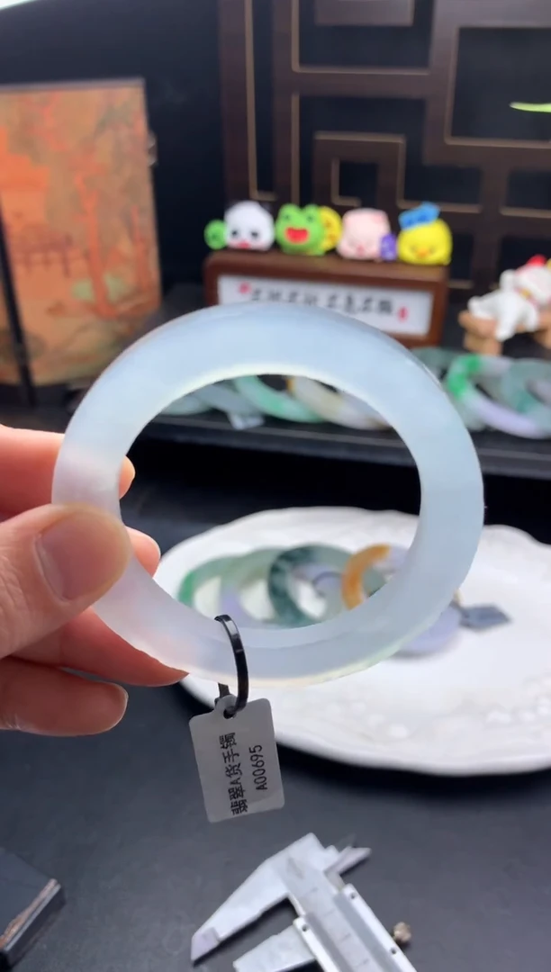 未镶嵌手镯定制定制翡翠冰冰胶胶冰条子美美镯49-54-15号