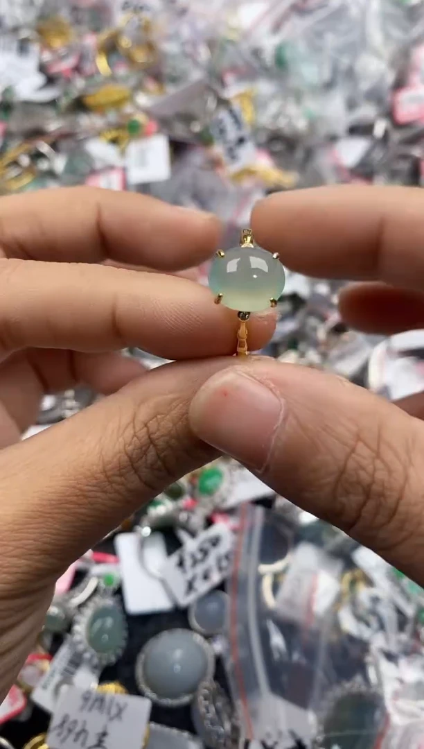 银S925镶嵌戒指翡翠3333----2