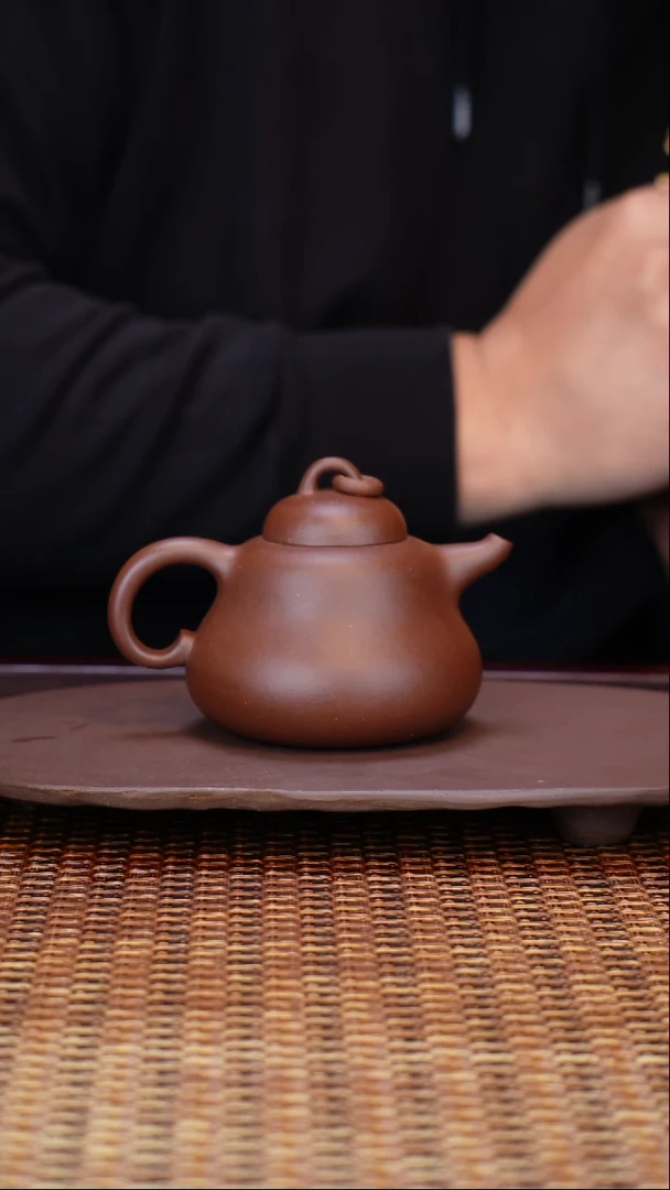 茶壶紫砂汀禾紫砂羊角山紫泥《葫芦》170cc