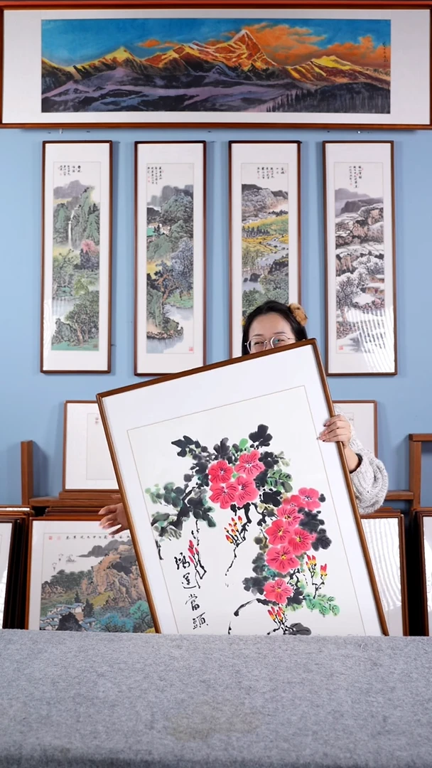 【闪购商品】国画于德忠手绘《鸿运当头》含框122*62