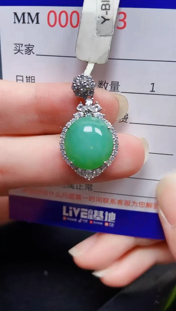 翡翠银S925镶嵌颈饰9013