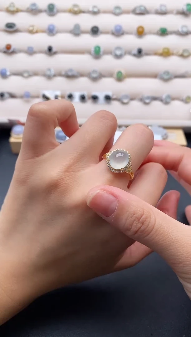 银S925镶嵌戒指翡翠222222+1