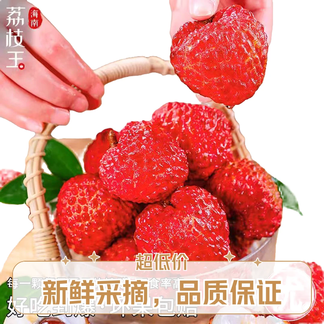 【空运-荔枝王】海南火山口荔枝王1-8斤巨无霸新鲜水果整箱礼盒现摘现发包邮鲜送礼G新老包装不指定品牌