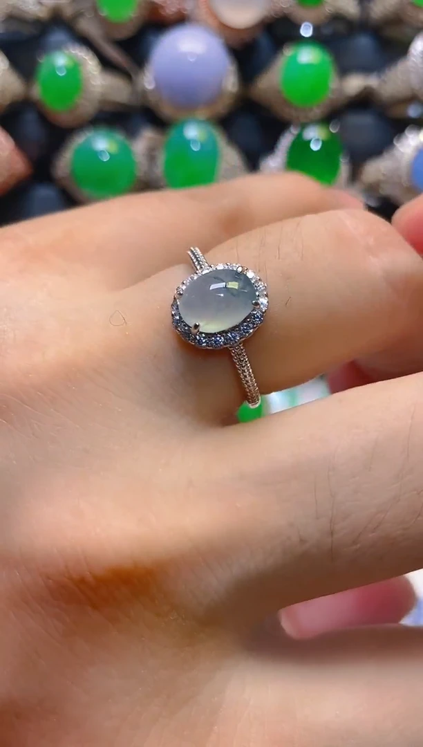 翡翠银S925镶嵌耳饰天然