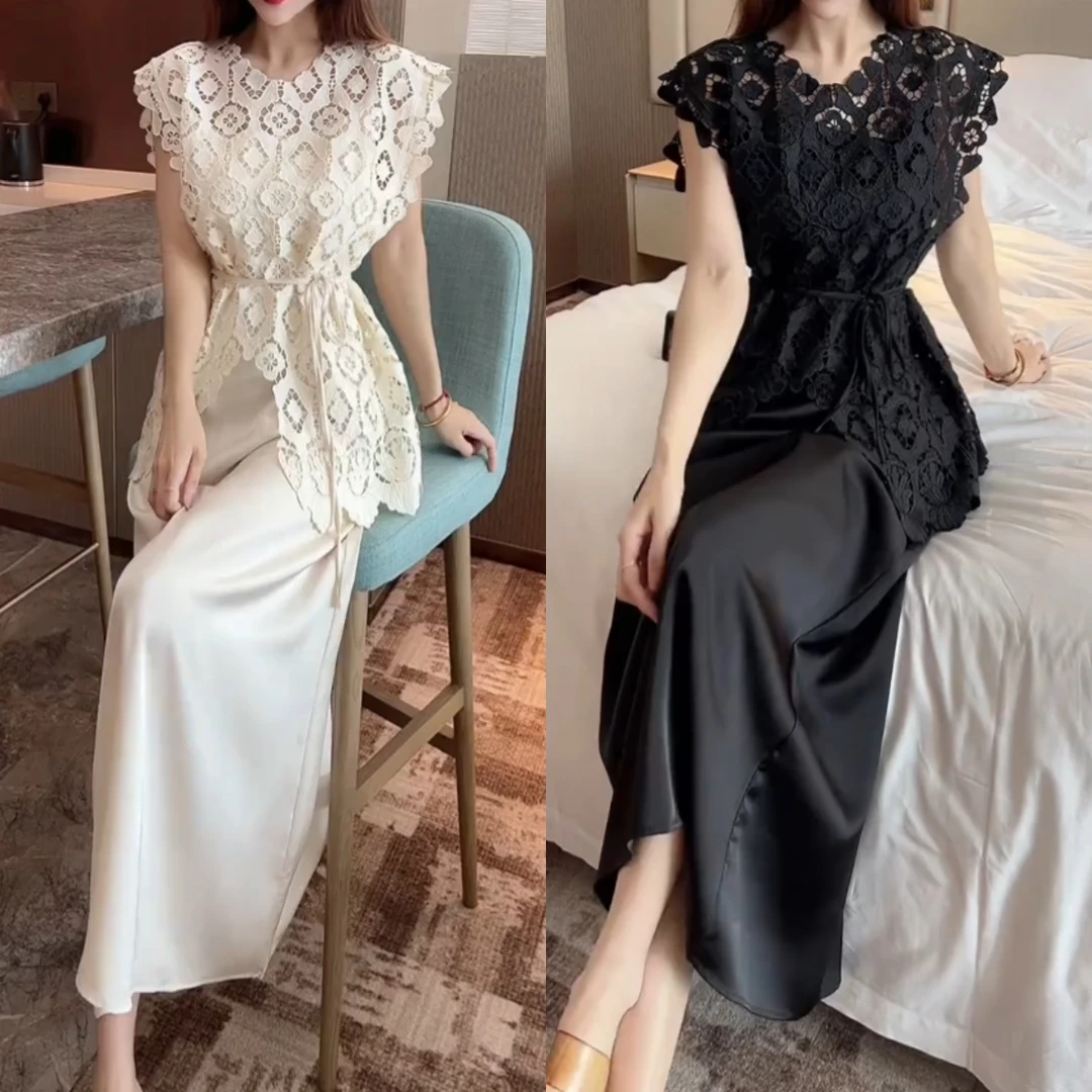 2025夏季新款时尚修身显瘦款女气质网红洋气两件套百搭款G6288