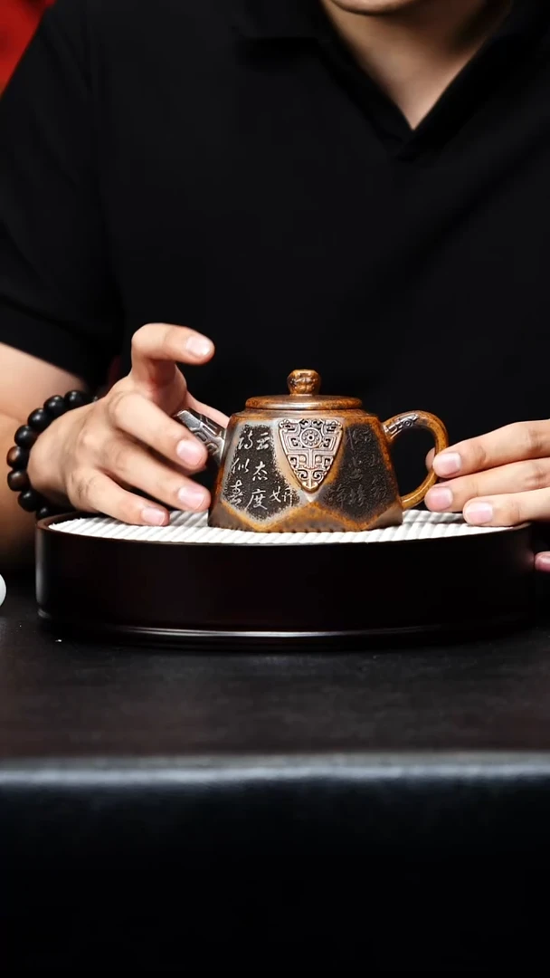 茶壶紫砂宜兴紫砂 钻方 龙骨金砂 李雨瑶 h453