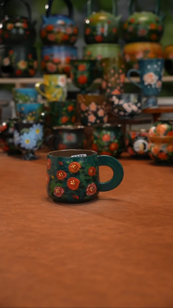 紫砂油画手绘釉下彩