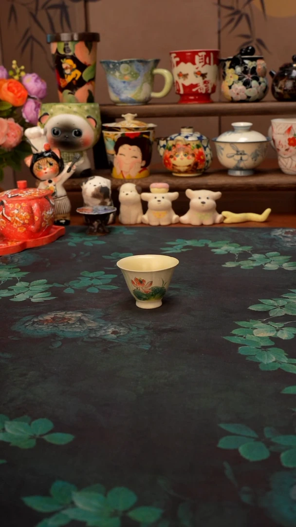 【落单】荷叶荷花品茗杯