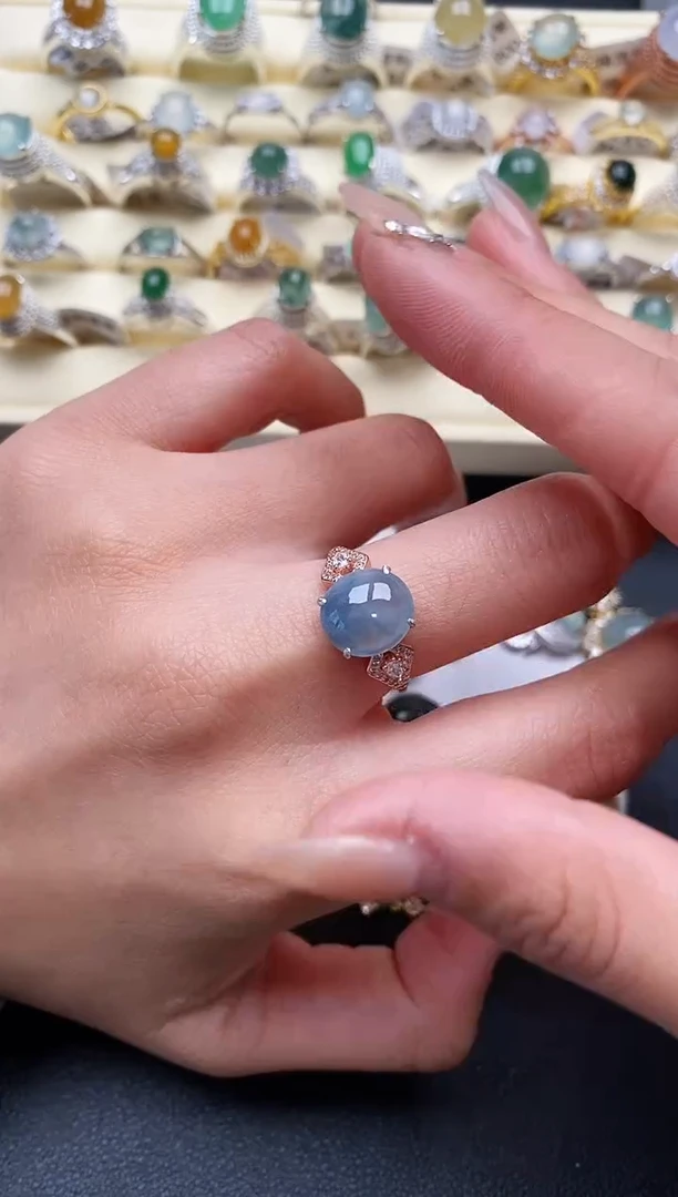 【闪购商品】翡翠戒指银S925镶嵌111111+2